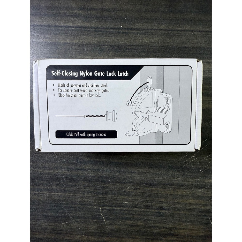 Self-Closing Gate Latch Nylon‎ Lock Keyed Wood Vinyl Fence Security